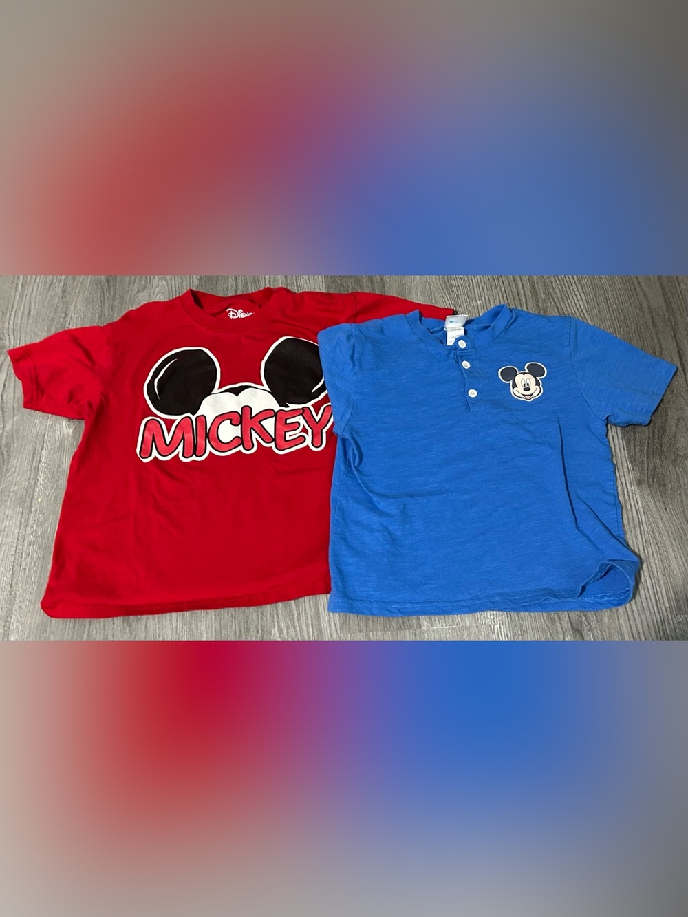 2 Mickey Mouse Boys Shirts 6/7 Disney and Mickey and Friends - Picture 1 of 3